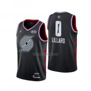 Camiseta All Star 2019 Portland Trail Blazers Damian Lillard NO 0 Negro