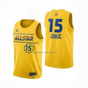 Camiseta All Star 2021 Denver Nuggets Nikola Jokic NO 15 Oro