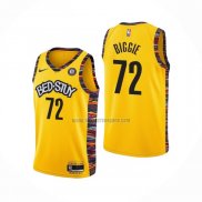 Camiseta Brooklyn Nets Biggie NO 72 Ciudad 2020-21 Amarillo