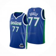 Camiseta Dallas Mavericks Luka Doncic NO 77 Ciudad 2022-23 Azul