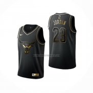 Camiseta Golden Edition Chicago Bulls Michael Jordan NO 23 Negro