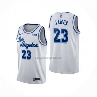 Camiseta Los Angeles Lakers Lebron James NO 23 Classic 2019-20 Blanco