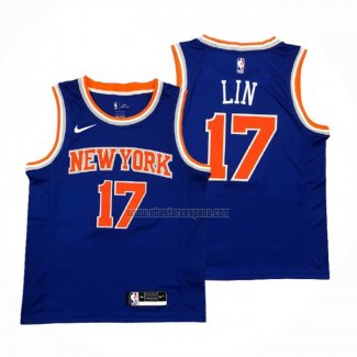 Camiseta New York Knicks Jeremy Lin NO 17 Icon Azul