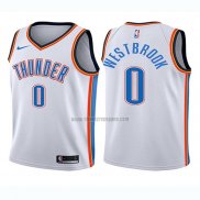 Camiseta Nino Oklahoma City Thunder Russell Westbrook NO 0 Association 2017-18 Blanco