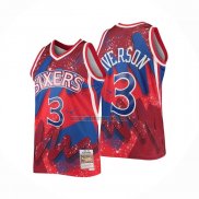 Camiseta Philadelphia 76ers Allen Iverson NO 3 Mitchel & Ness 1997-98 Rojo