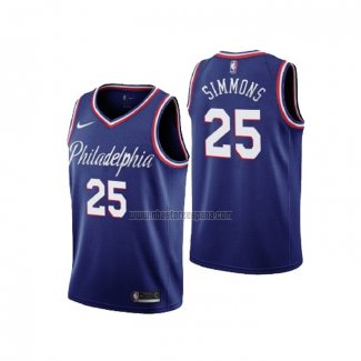 Camiseta Philadelphia 76ers Ben Simmons NO 25 Ciudad 2019-20 Azul