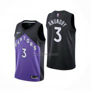 Camiseta Toronto Raptors OG Anunoby NO 3 Earned 2020-21 Negro Violeta