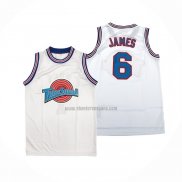 Camiseta Tune Squad Lebron James NO 6 Blanco