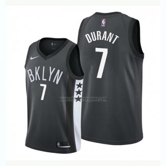 Camiseta Brooklyn Nets Kevin Durant NO 7 Statement Negro