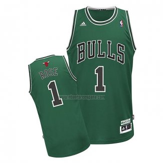 Camiseta Chicago Bulls Derrick Rose NO 1 Hardwood Classics Throwback 2008-09 Verde