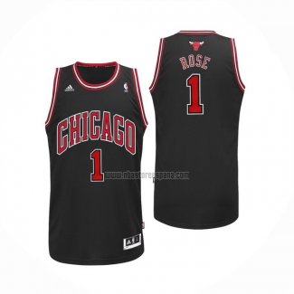 Camiseta Chicago Bulls Derrick Rose NO 1 Retro Negro