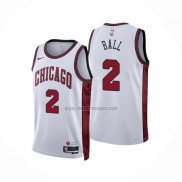 Camiseta Chicago Bulls Lonzo Ball NO 2 Ciudad 2022-23 Blanco