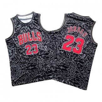 Camiseta Chicago Bulls Michael Jordan NO 23 Mitchell & Ness Negro2