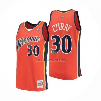 Camiseta Golden State Warriors Stephen Curry NO 30 Mitchell & Ness 2009-10 Naranja