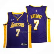 Camiseta Los Angeles Lakers Carmelo Anthony NO 7 Statement Violeta