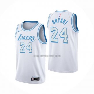 Camiseta Los Angeles Lakers Kobe Bryant NO 24 Ciudad 2020-21 Blanco