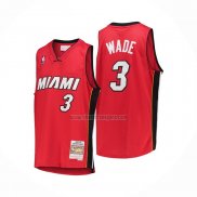 Camiseta Miami Heat Dwyane Wade NO 3 Mitchell & Ness 2005-06 Rojo