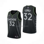 Camiseta Minnesota Timberwolves Karl-Anthony Towns NO 32 Ciudad 2020-21 Negro