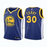 Camiseta Nino Golden State Warriors Stephen Curry NO 30 2017-18 Azul