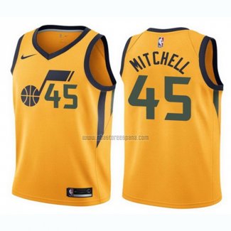 Camiseta Nino Utah Jazz Donovan Mitchell NO 45 Statement 2017-18 Amarillo