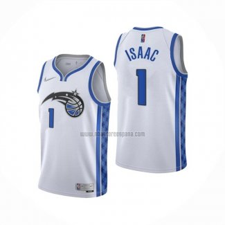 Camiseta Orlando Magic Jonathan Isaac NO 1 Earned 2020-21 Blanco