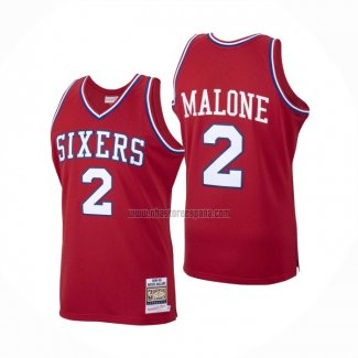 Camiseta Philadelphia 76ers Moses Malone NO 2 Mitchell & Ness 1982-83 Rojo