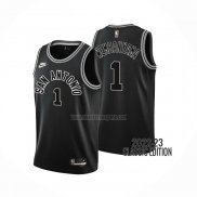 Camiseta San Antonio Spurs Victor Wembanyama NO 1 Classic 2022-23 Negro