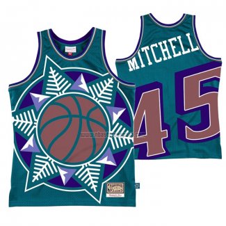 Camiseta Utah Jazz Donovan Mitchell NO 45 Mitchell & Ness Big Face Azul