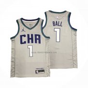 Camiseta Charlotte Hornets LaMelo Ball NO 1 Ciudad Edition Gris