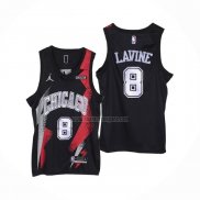 Camiseta Chicago Bulls Zach Lavine NO 8 Fashion Royalty Negro