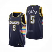 Camiseta Denver Nuggets Will Barton NO 5 Ciudad 2021-22 Azul