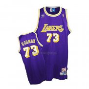 Camiseta Los Angeles Lakers Dennis Rodman NO 73 Retro Violeta