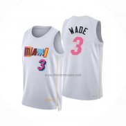 Camiseta Miami Heat Dwyane Wade NO 3 Ciudad 2022-23 Blanco