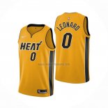 Camiseta Miami Heat Meyers Leonard NO 0 Earned 2020-21 Oro