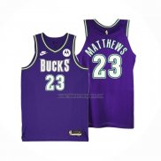 Camiseta Milwaukee Bucks Wesley Matthews NO 23 Classic 2022-23 Violeta