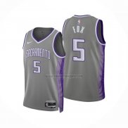 Camiseta Sacramento Kings De'Aaron Fox NO 5 Ciudad 2022-23 Gris