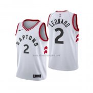 Camiseta Toronto Raptors Kawhi Leonard NO 2 Association 2018 Blanco