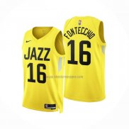 Camiseta Utah Jazz Simone Fontecchio NO 16 Icon 2022-23 Amarillo