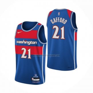 Camiseta Washington Wizards Daniel Gafford NO 21 Ciudad 2021-22 Azul