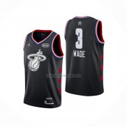 Camiseta All Star 2019 Miami Heat Dwyane Wade NO 3 Negro