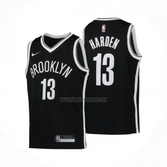 Camiseta Brooklyn Nets James Harden NO 13 Icon Negro