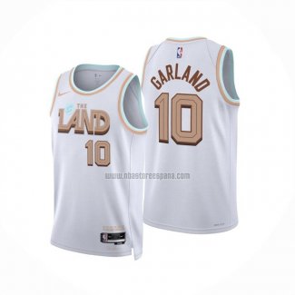 Camiseta Cleveland Cavaliers Darius Garland NO 10 Ciudad 2022-23 Blanco