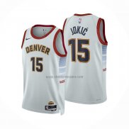 Camiseta Denver Nuggets Nikola Jokic NO 15 Ciudad 2022-23 Blanco