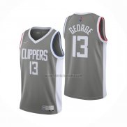 Camiseta Los Angeles Clippers Paul George NO 13 Earned 2020-21 Gris