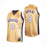 Camiseta Los Angeles Lakers Kobe Bryant Primera NO 8 Mitchell & Ness Oro