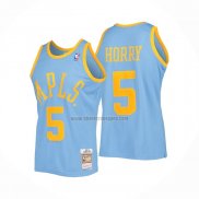 Camiseta Los Angeles Lakers Robert Horry NO 5 Mitchell & Ness 2001-02 Azul