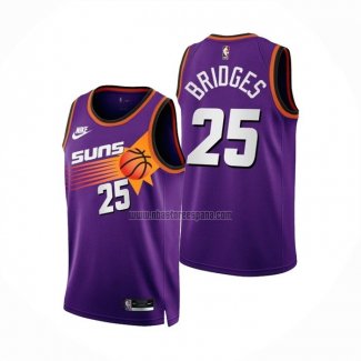 Camiseta Phoenix Suns Mikal Bridges NO 25 Classic 2022-23 Violeta