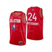 Camiseta All Star 2020 Milwaukee Bucks Giannis Antetokounmpo NO 24 Rojo