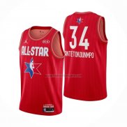 Camiseta All Star 2020 Milwaukee Bucks Giannis Antetokounmpo NO 34 Rojo