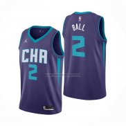 Camiseta Charlotte Hornets LaMelo Ball NO 2 Statement Edition Violeta